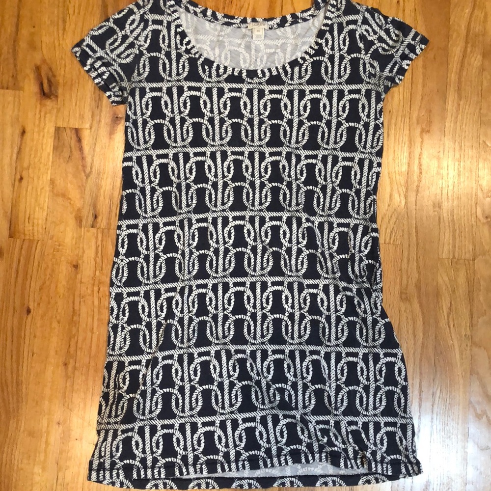 Jcrew sailor knot dress navy and white